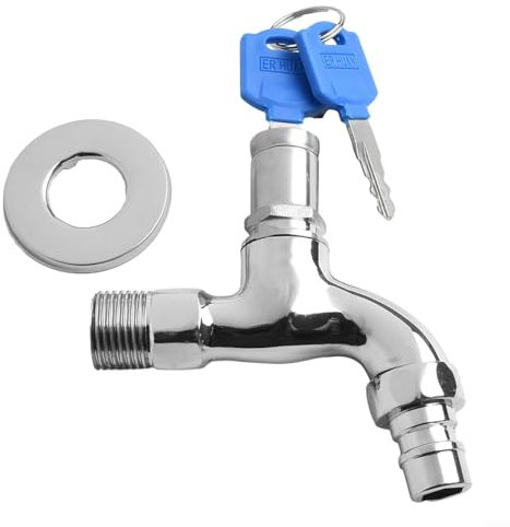 Gbtdoface Verrous de robinet pour robinets extérieurs, robinet avec serrure à clé pour robinet extérieur antivol 1,27 cm, en alliage avec 2 clés pour verrouillage du robinet extérieur