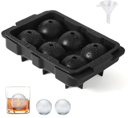 Golfball-Eisform, Kugelförmiger Eiswürfelform Silikon Runder Eisballmaker Kann 6 Große Eisbälle Herstellen Golfgeschenk für Cocktails Kaffee Whiskyliebhaber