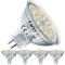 EACLL GU5.3 LED 4000K 6W Ersetzt 50W Halogen MR16 Glühbirne, 4er-Pack. Neutralweiss 595 Lumen Leuchtmittel, AC/DC 12V Flimmerfrei Strahler, Abstrahlwinkel 120 Grad Spot, Nicht Dimmbar Reflektorlampen