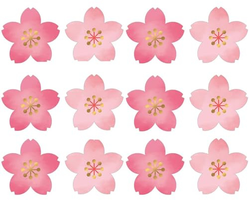 4 pcs Sakura Stickers Pink Stickers Scrapbook Stickers Mini Pink Cherry Blossom Petals DIY Decoration Flower Stickers for Scrapbooking Album Phone Case Laptop Card Making