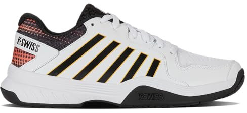 K-Swiss Court Express Pickleball Schuh für Herren, Weiß/Dubarry/Narzisse, 44 EU