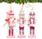 Ensemble de soldat en bois rose de 10,2 cm, poupée casse-noisette, décoration de Noël, adorable poupée casse-noisette, soldat de Noël en bois, facile à utiliser, portable pour table