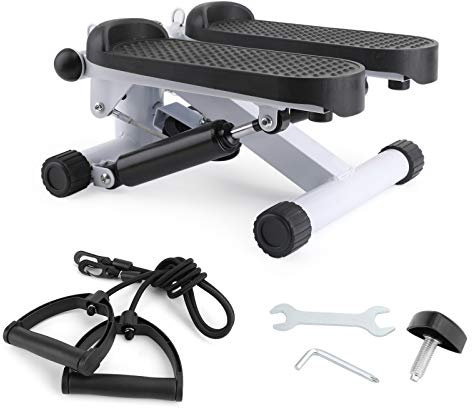 Areyourshop Aerobic Stepper Fitness Air Stair Climber, Lightweight & Portable, Exercise Machine with Digital Training Computer, Resistance Bands, Low-Impact Home Workout