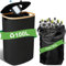100L Contenedor de para recogida de botellas con tapa, almacenamiento de botellas vacías y vidrio, colector de botellas con agujero, bolsa para cocina o sala de almacenamiento, negro