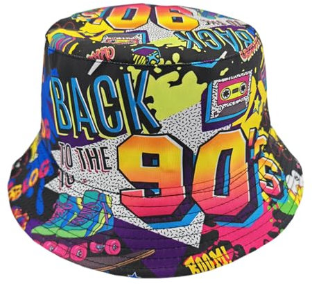 OUDQFCJ Fischerhüte Bucket Hat Retro 80er 90er Jahre Outfit Herren Damen Accessoires