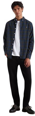 Farah Men's Brewer Check Organic Cotton Long Sleeve Shirt