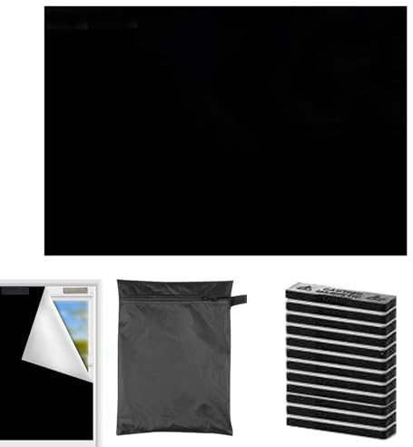 Nudorpn Blackout roller blinds, magnetic travel blackout curtains, caravan curtain for travel, door, patio, car roof, beam, caravan, apartment, classroom