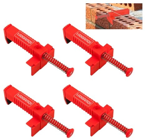 4 Pack Brick Clamps Brick Line Runner Wire Drawer Bricklaying Tool Fixer | Brick Line Clamps Brick String Line Clamps Brick Tools for Building Construction Fixture Brickwork Wire Puller 3.5-4.7 Inch