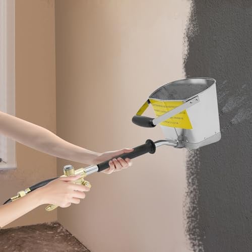 Putzwerfer 4 Jet 3.5L Berufswand Mörser Sprüher Sprühpistole Silber Stuck-Sprühpistole Putzpistole Trichterpistole Spritzpistole Spritzgerät Für Wände Decken Zement Mörtel Sprühmaschine