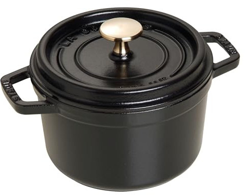 STAUB Cacerola/Cocotte de Hierro Fundido, 16 cm de Diámetro, 1,2 L, Negro