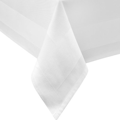texpot DAMAST Tischdecke Gastro Edition Eckig Rund Weiß mit Atlaskante Größe wählbar DAMAST Tischwäsche , Serviette , Tischläufer - 100x100