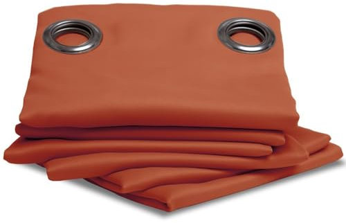 Moondream Unifarbener Blickdichter Vorhang in Orange - Rost, größe 145 x 260 mit Ösen