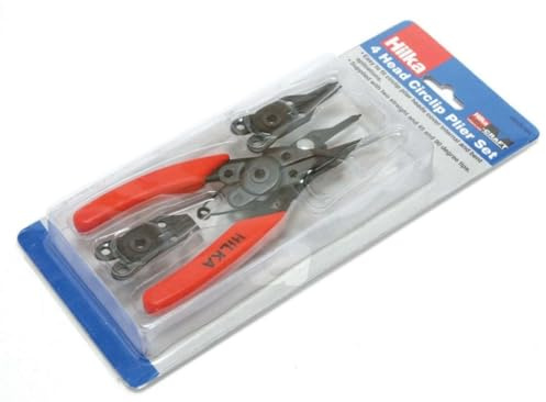 Hilka Tools 28505104 4 Head Circlip Plier Set Pro Craft, Red