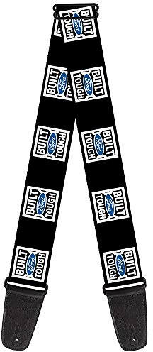 Buckle-Down GS-WBFT004 Guitar Strap - BUILT FORD TOUGH Logo2 Black/White/Blue