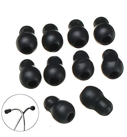 10 Stück, Schwarz Silikon weichen Ohrstöpsel für Littmann Stethoskop