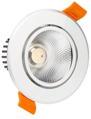 LEDKIA LIGHTING LED Downlight Einbaustrahler 12W COB Schwenkbar Rund Silber Schnitt Ø 90 mm No Flicker No Flicker 3000K Warmweiß