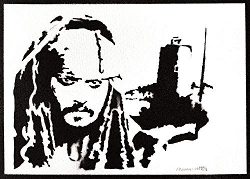 moreno-mata Echtes Handgemachtes Graffiti Jack Spa... Filme Aesthetic Poster & Kunstdrucke Bilder Fluch der... Plakat Handmade Deko Wandbilder Wohnzimmer Wanddeko Geschenke für Männer und Frauen