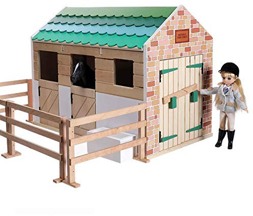 Lottie Puppenhaus Stall LT0742 mit echtem Holz und kinderfreundlichen, fröhlichen Farben