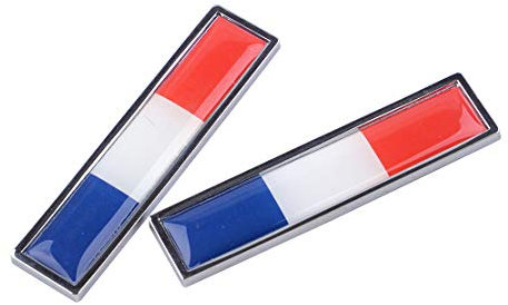 beler 2pcs 5.8 * 1.4cm Autocollants de Voiture Drapeau français Alliage Drapeau français de la Voiture Drapeau 3D décoratif Autocollant Insigne emblème emblème Logo Signes