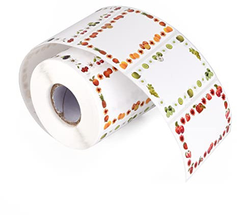 ewtshop® EinmachetikettenSüße Früchte, 500 Stück - Haushaltsetiketten mit Früchte-Design, optimal für Marmeladen etc.