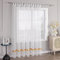 HongYa Stores Voile Gardine Schal Transparenter Vorhang mit Satinband Schlaufen H/B 225/300 cm Gelb