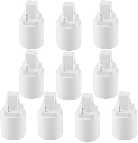 Othmro 10Unidades Adaptador de Portalámparas, Adaptador Bombilla, Tipo de Portalámparas G24d a E27, Voltaje AC 90-240V, PBT Plásticos Línea de Conexión del Portalámparas para Cuarto de Baño o Salón