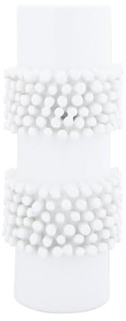 Bloomingville Handgefertigte Vase aus Steingut, 20,3 cm hoch, Pudelschliff, Weiß
