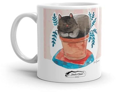 Paolo Chiari Tasse Chat - Ligne Miao, 300 milliliters, Céramique