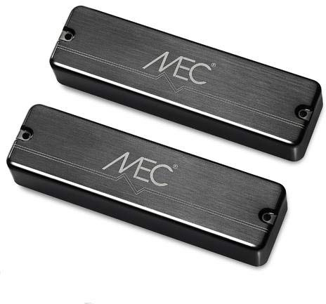 MEC Active Soapbar Humbucker Bass Pickup Set, Metal Cover, 6-String - Brushed Black Chrome
