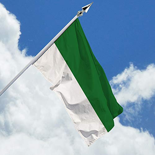 Deitert Schützenfahne grün weiß gestreift – 80x120 cm Haushängefahne für Schützenfest, Schützenflagge aus reißfestem Polyester, mit Doppelsicherheitsnaht gesäumt