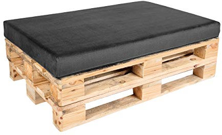 TexDeko BeSmart Palettenkissen 120x80x12cm mit Abperleffekt Palettenauflage Samt-Stoff Bezug mit Reißverschluss waschbar für Palettenpolster (Anthrazit)