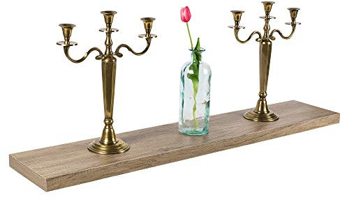 Urbn-Living Anthracite Oak Wooden Floating Wall Mount Shelves Display Unit (1, 120cm)