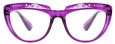 Eyekepper Lesebrille für Damen Strass Lesebrillen Oversize Halbmond Design Brillen -Lila +2,50