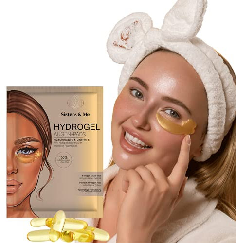 Einzel Maske (Augenpads Anti-Aging von Sisters & Me Hyaluron Augenpads mit intensiver Feuchtigkeit für Augenringe entfernen, reichhaltige Augenmaske mit Vitamin E und Aloe Vera, kühlende Wirkung…)