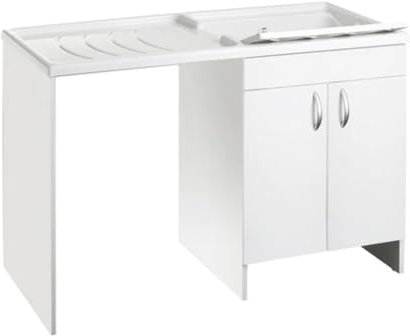 MOBILE COPRILAVATRICE CON VASCA Vasca a Sx - Bianco