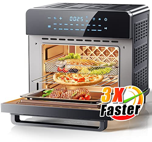 Involly Friggitrice ad Aria Senza Olio 15L, 18 in 1 Mini Forno ad Aria 1600W Fornetto Elettrico Ventilato con LED Touch Screen, Patatine Fritte, Pollo, Pizza