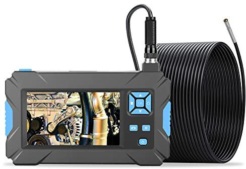 MBG Line Inspektionskamera Endoskop P30 3,9mm Wasserdicht 1080p Full HD Objektiv Pro Version mit 10m Kabellänge HD LCD Bildschirm 4.3 Wiederaufladbarer 2600mAh Akku microUSB Aufladen…
