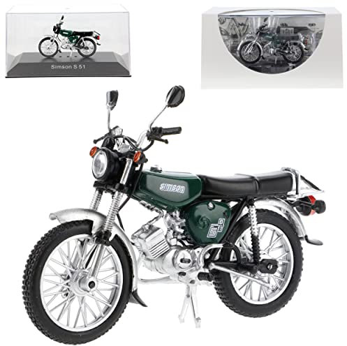 Ixo Simson S 51 Billard Grün 1980-1990 DDR Mokick Moped 1/24 Atlas Modell Motorrad