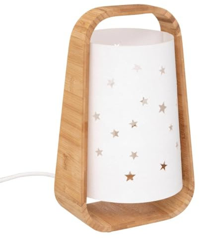 Atmosphera - Lampe enfant Étoiles - bambou et cuivre - blanc - H27 cm