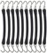 10Pcs Tie Down Cords,10in Bungee Cords, Black Rubber Heavy Duty Bungee Straps with S Hooks for Cargo Tarps Van Truck Trailer