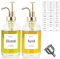 DUNSOO Olivenöl Flasche Set | 2x500ml Öl und Essigspender für Küche | Essig und Ölflaschen Set mit 24 Aufklebe,1Trichter aus Edelstahl,Oil Dispensing Bottles(Gold)