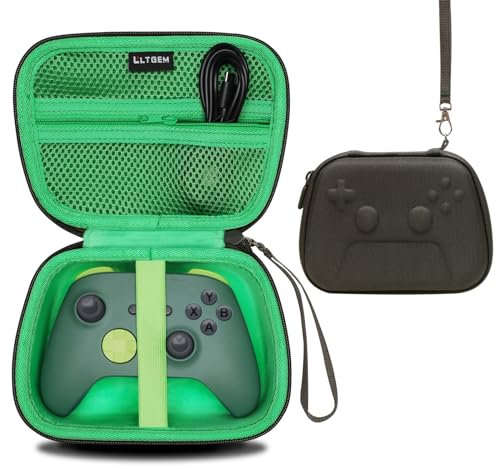 LTGEM Hard Case for Xbox Elite Wireless Controller Series 2 Core & Xbox Special Edition Wireless Controller - Travel Protective Carrying Storage Bag(Black+Green)