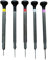 KD89 Bergeon 7965-P05 - Destornillador de reloj de perfil especial (5 unidades, acero inoxidable, cabeza ergonómica de Pom de Ø0,80-1,00-1,20-1,40-1,60 mm), amarillo