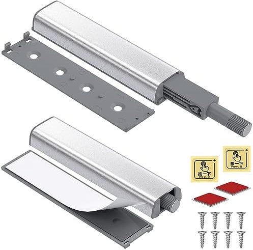Push Open Door Latch Jiayi 2 Pack Magnet Push Door Catch Drawer Push Open Latch Wardrobe Magnetic Push Opener Touch Release Open Catch for Kitchen Cabinet Closet Door Press Out Closure
