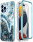 Esdot for iPhone 15 Pro Case with Built-in Screen Protector,Ultimate Durable Cover with Fashionable Designs for Women Girls,Stylish Protective Phone Case 6.1 Opal Marble Teal