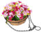 GOOHOCHY Künstlicher Blumenampel Hängend Realistische Kunstblumen Für Innen Und Außen Dekorative Hängepflanze Im Korb Für Zuhause Büro Und Fensterbank Langlebige Blumenarrangements