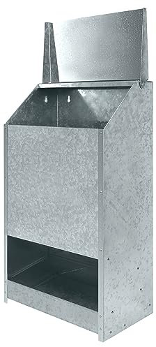 JOIEYOU Hühnerfutter, Futterautomat Hühner 22,7 kg hohes Volumen, verzinkt Futterspender Futtertrog Hühner - 63x35x21 cm