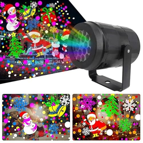Deals Proiettore di natale proiettore di neve a led dinamico girevole proiettore di nevicate per interni decorazione della casa di natale