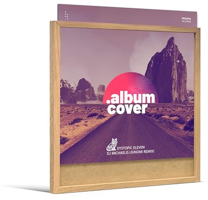 JUNOMI® Schallplatten Rahmen Eiche | für Single LP Cover 30,4 – 31,3 cm | Vinyl Rahmen | Deko, Bilderrahmen, Wandrahmen