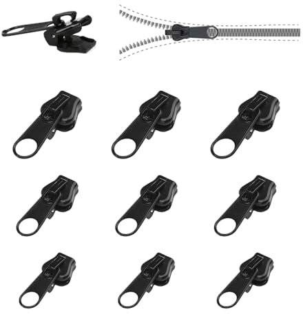 Moguri 12 Stück 3 Größen Reißverschluss-Reparaturset Metall Universal Instant Fix Zipper Repair Kit Ersatz Zip Slider Zähne Reißverschlüsse Ersatzteile Reißverschluss